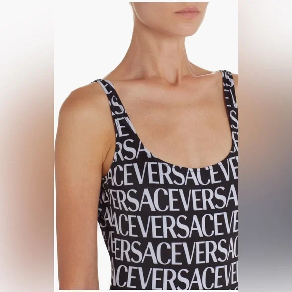 Versace Logo One-Piece Swimsuit, Size 1 fit 2 US, $575 - Picture 9 of 13